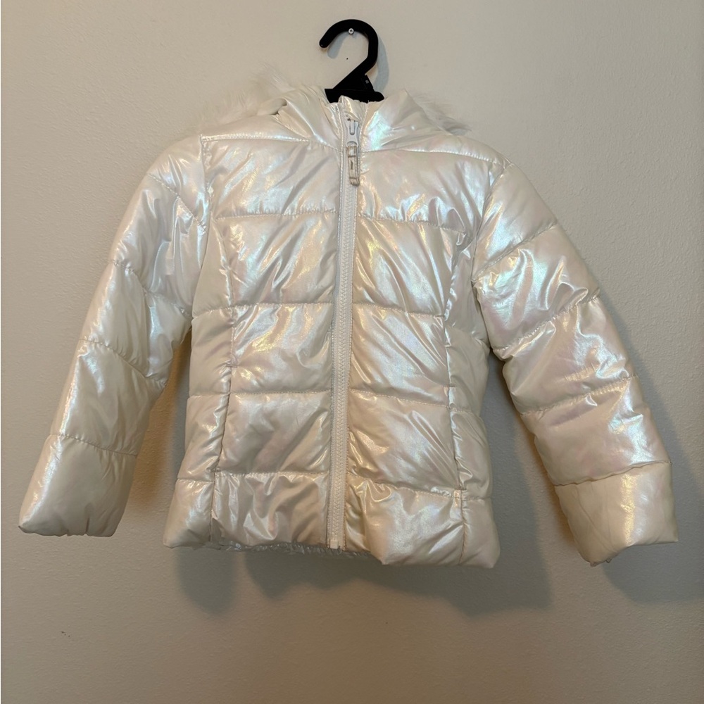 The Children's Place Iridescent White Puffer Jacket